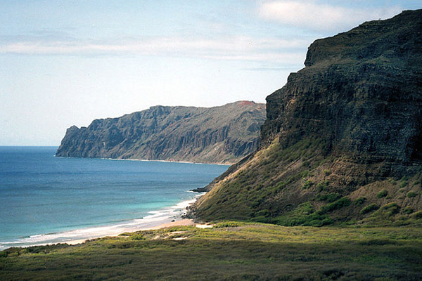 [Windward cliffs of Niʻihau] Photo by Christopher P. Becker.