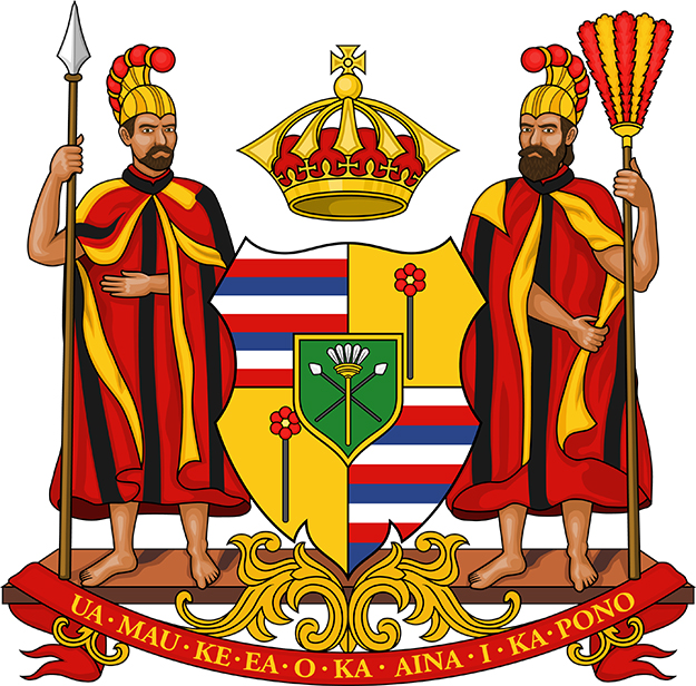 [Hawaiian coat of arms] Artwork by Sodacan.