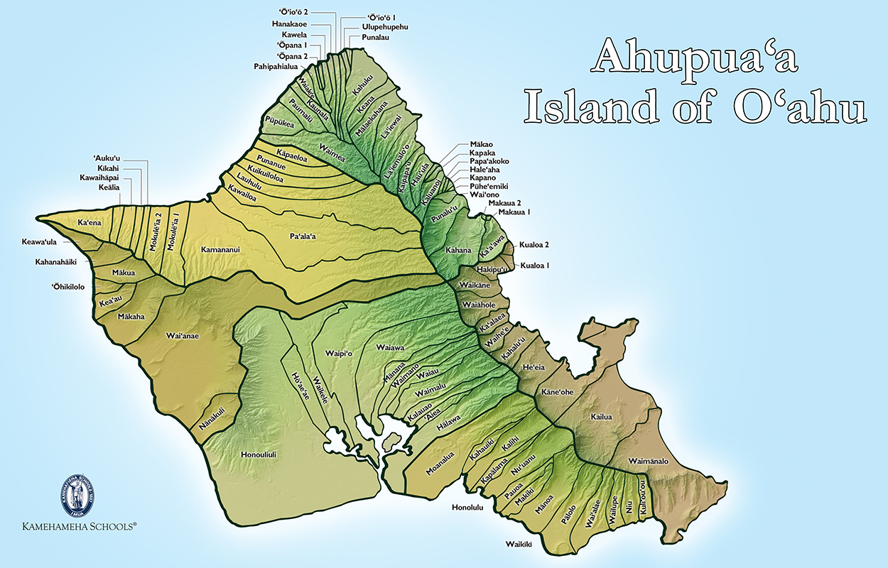 [Map of ahupuaa on Oahu] © Kamehameha Schools.