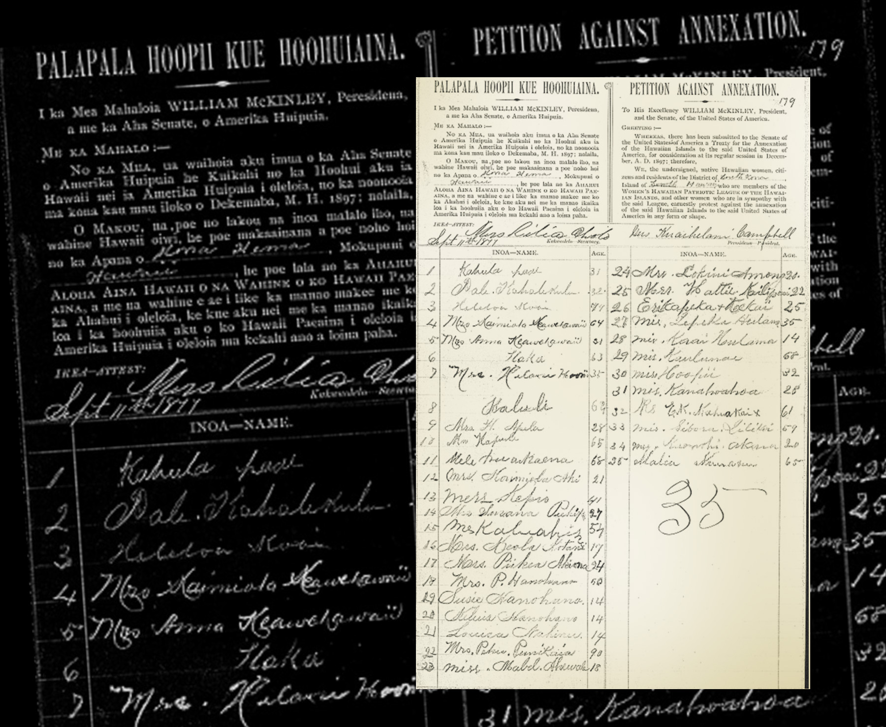 [Kūʻē petitions] 1897 Hawaiʻi petition against annexation.