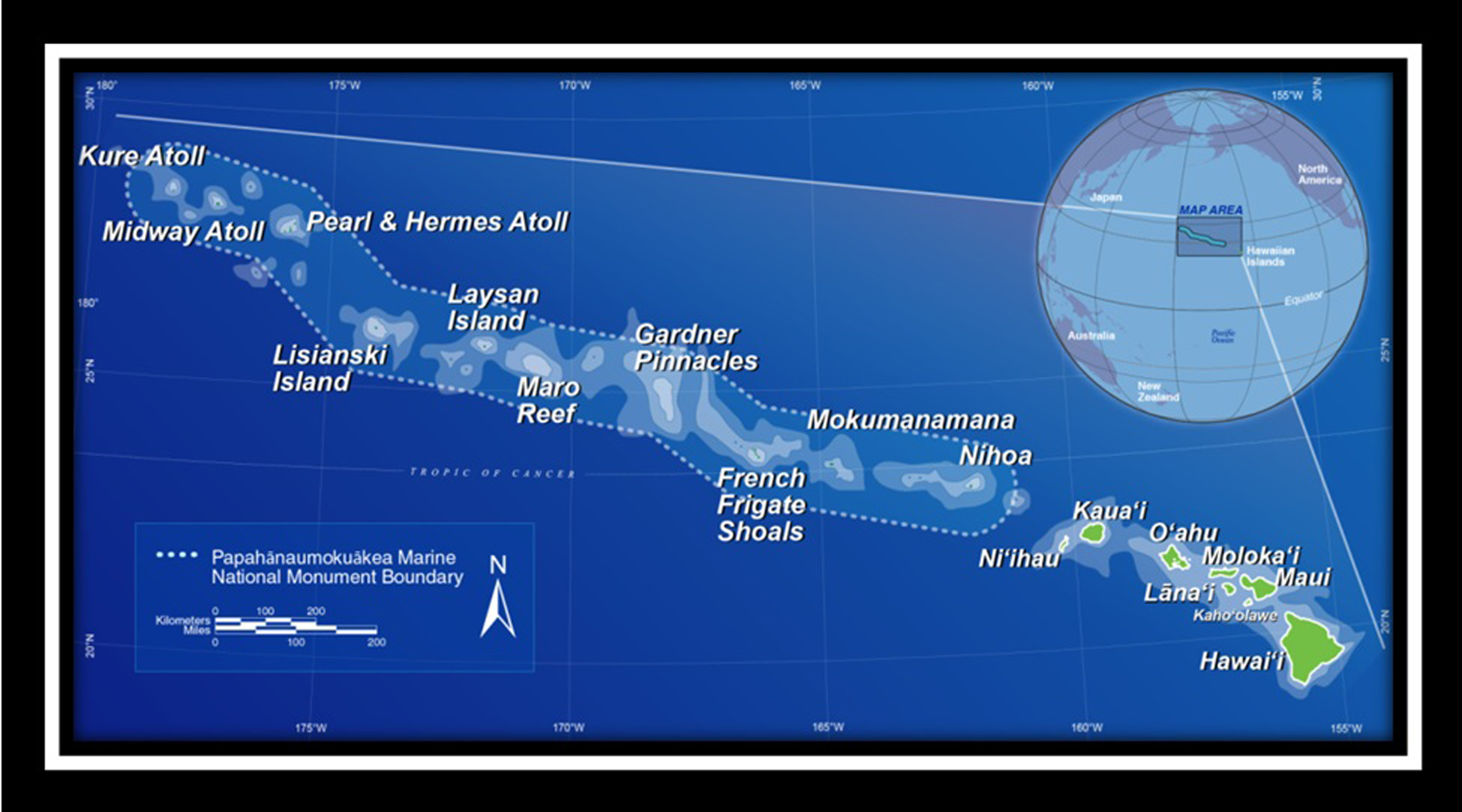 [Map of Papahānaumokuākea] Image courtesy of NOAA.