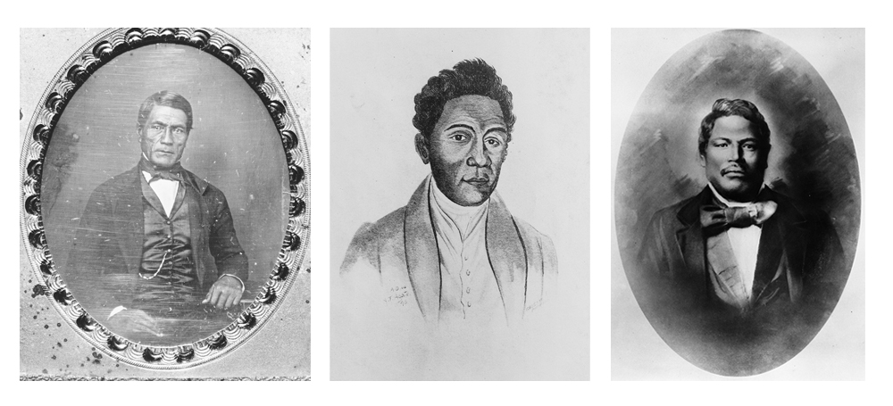 [Ioane Papa ʻĪʻī, Davida Malo, and Samuel Mānaiakalani Kamakau] Portrait of Malo by A. T. Agate; other artists unknown.